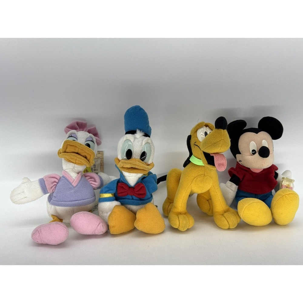 Lot of 4 Mattel Cartoon Mickey Mouse Plush Toys Set Multicolor POLYESTER FIBERS